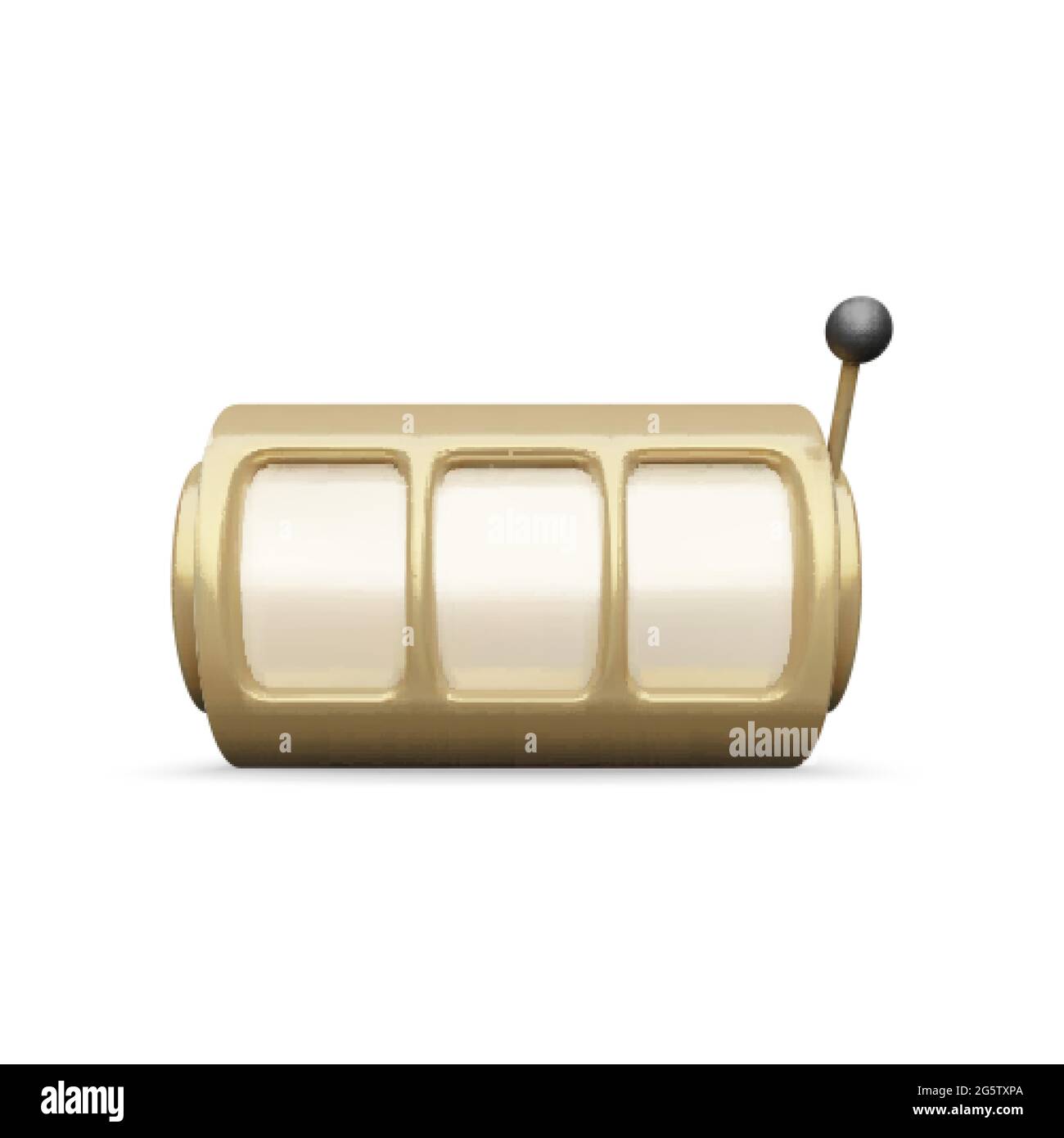 Golden Spielautomat realistische Rendering. Großer Gewinn beim Jackpot-Casino-Gewinn. Vektor Stock Vektor