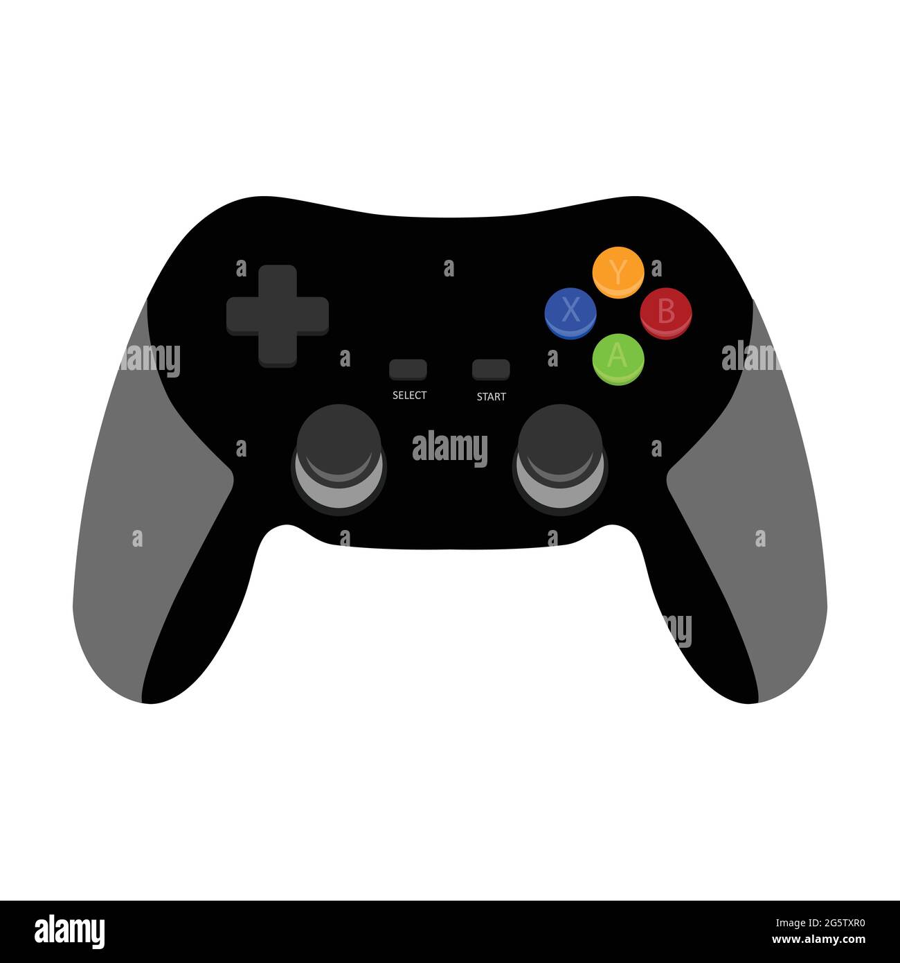 Moderner drahtloser Spielcontroller für PC und Konsole auf weißem Hintergrund isoliert Stock Vektor