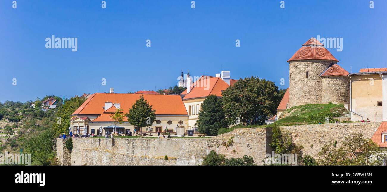 Panorama der historischen Burg in Znojmo, Tschechische Republik Stockfoto