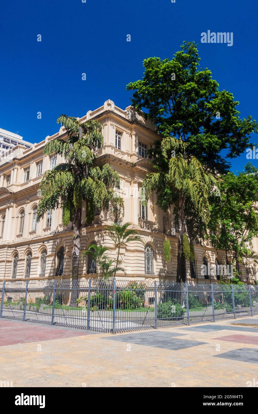 SAO PAULO, BRASILIEN - 3. FEBRUAR 2015: Caetano de Campos Gebäude - Sitz des State Department of Education in Sao Paulo, Brasilien Stockfoto