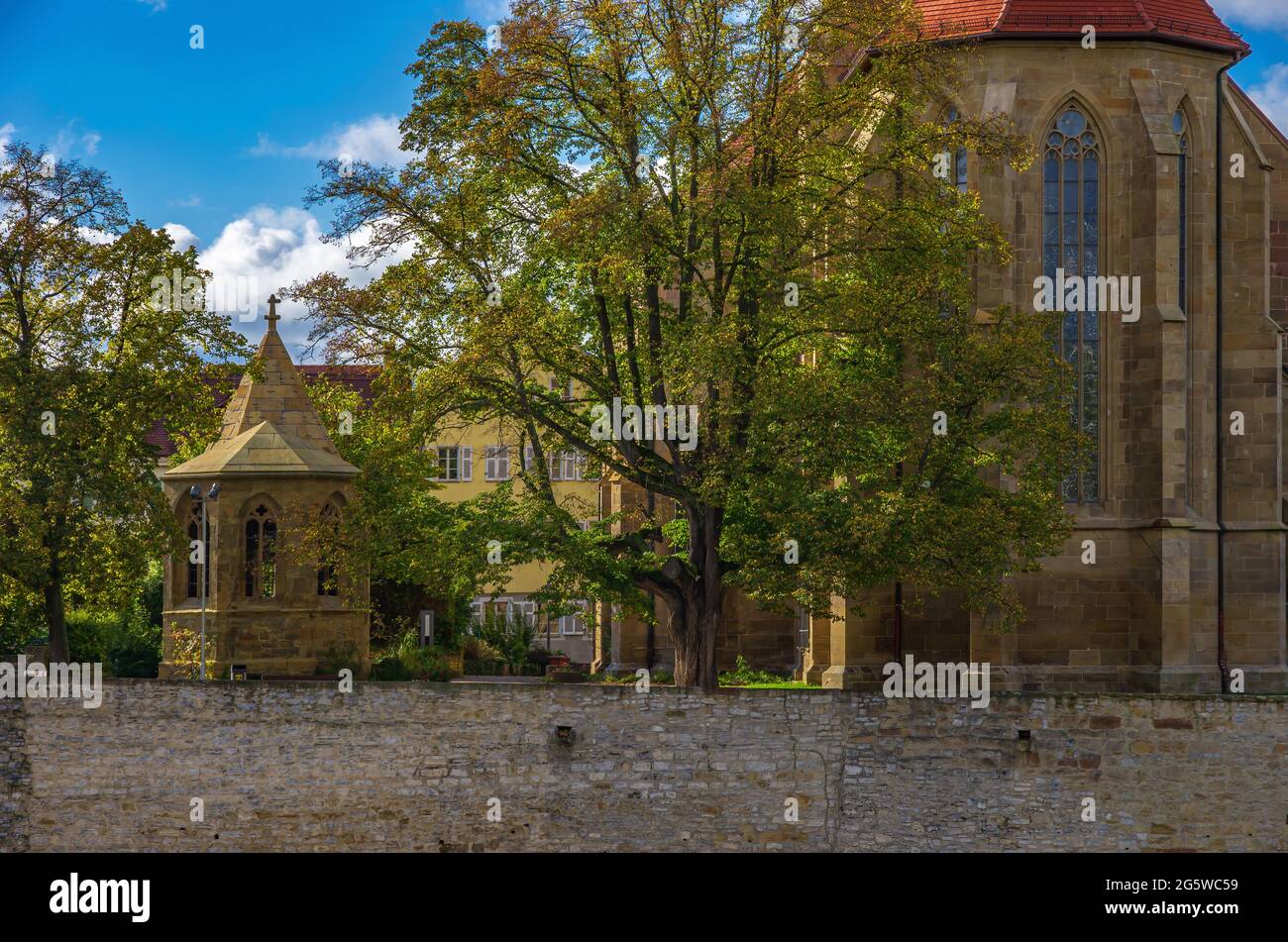 Kapelle und Kirche von Regiswindi, heute Rathaus, in Lauffen am Neckar, Baden-Württemberg, Deutschland. Stockfoto