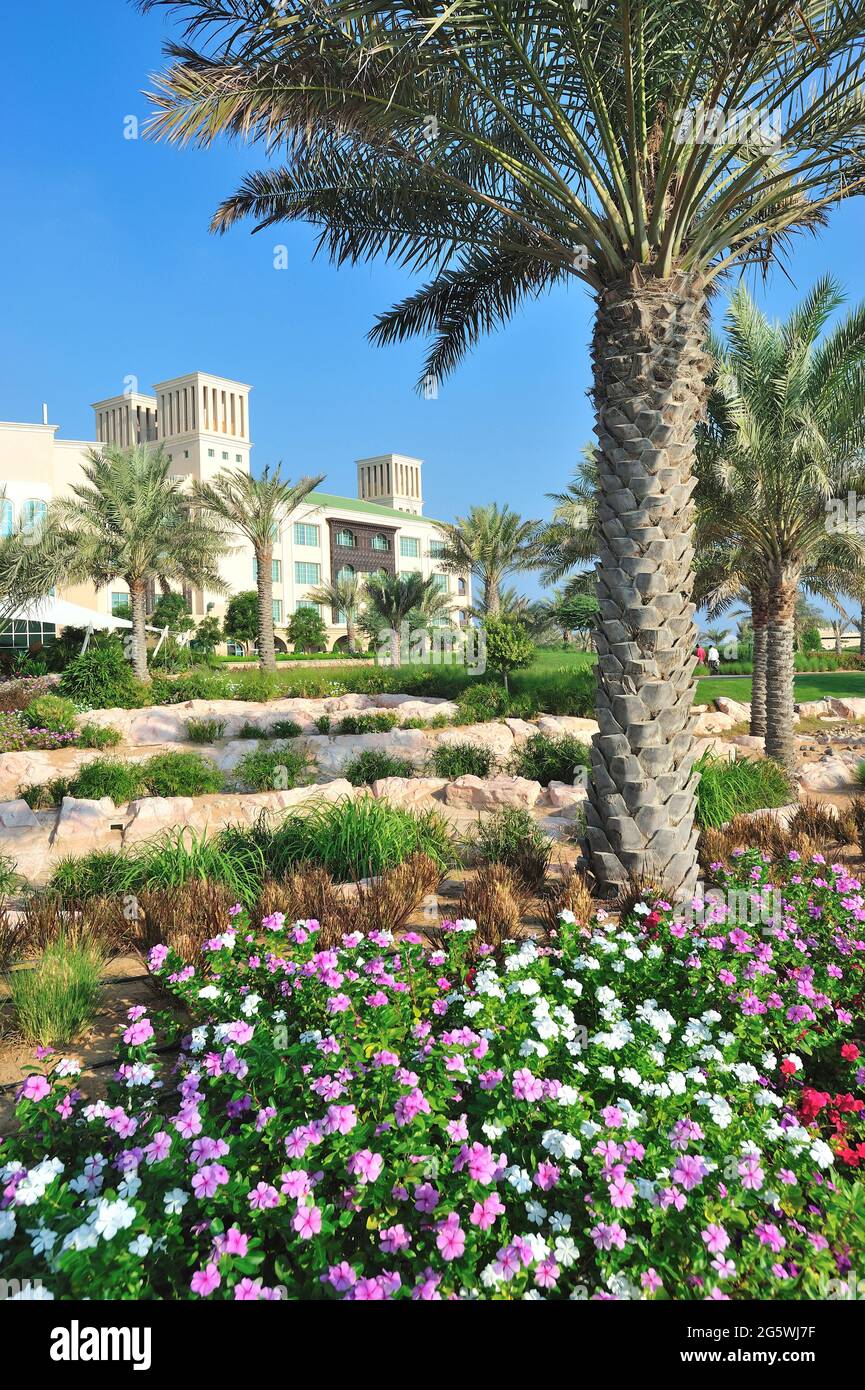 VEREINIGTE ARABISCHE EMIRATE. ABU DHABI. AUF DER KLEINEN INSEL SIR BANI YAS IM PERSISCHEN GOLF BEFINDEN SICH DREI HOTELS DER ANANTARA-GRUPPE WIE SIE Stockfoto