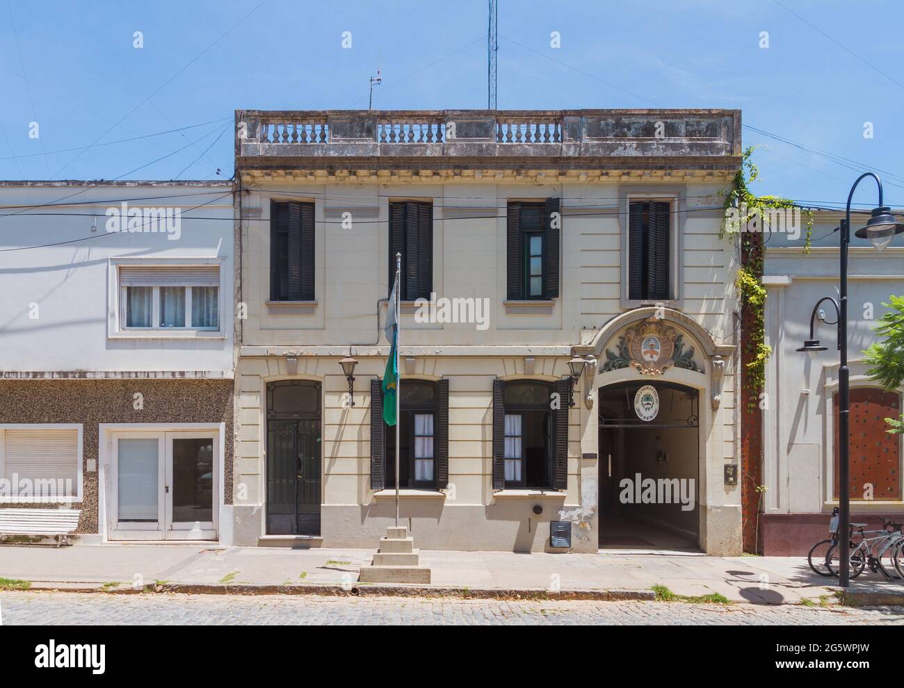 Old Town Police Station in San Antonio de Areco, Provinz Buenos Aires, Argentinien Stockfoto Old Town Police Station in San Antonio de Areco, Provinz Buenos Aires, Argentinien Stockfoto