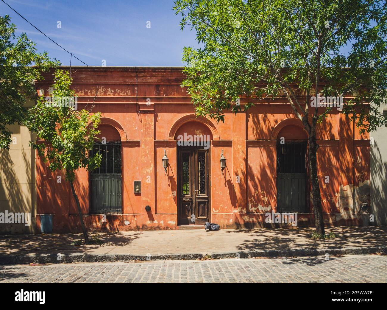 Altstadtgebäude in San Antonio de Areco, Provinz Buenos Aires, Argentinien Stockfoto Altstadtgebäude in San Antonio de Areco, Provinz Buenos Aires, Argentinien Stockfoto