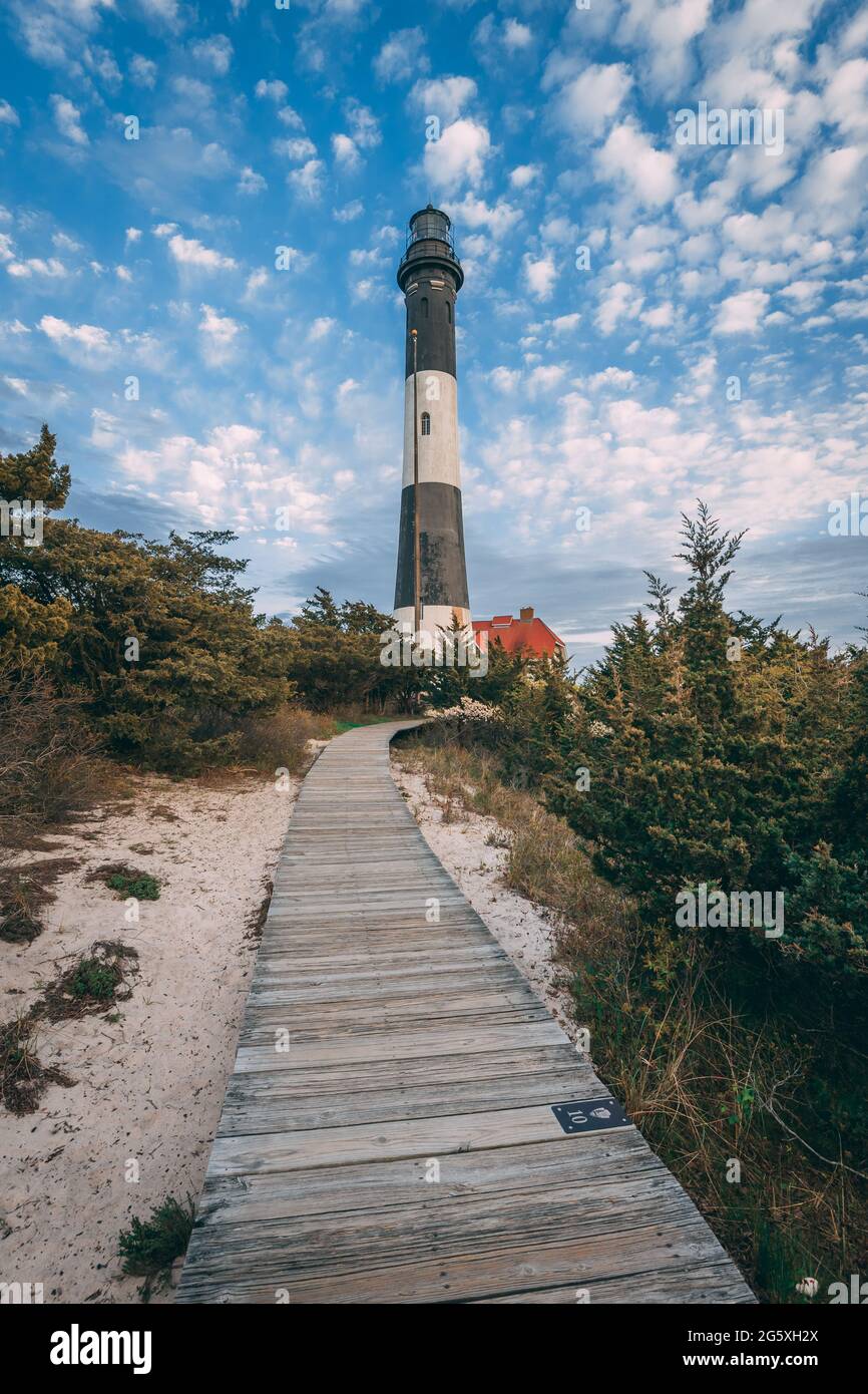 Trail and Fire Island Lighthouse, Long Island, New York Stockfoto