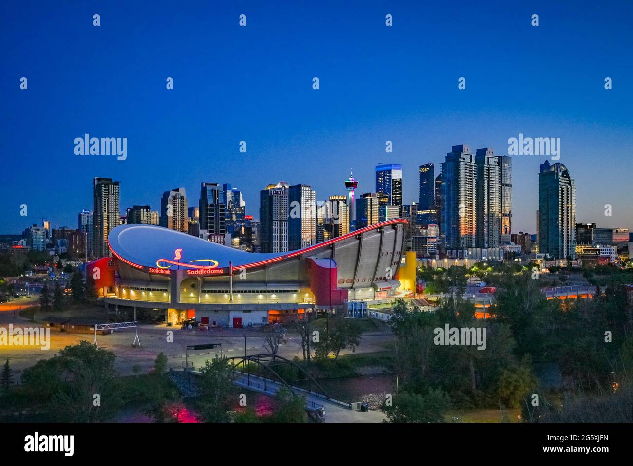 Skyline der Stadt, Calgary, Alberta, Kanada Stockfoto