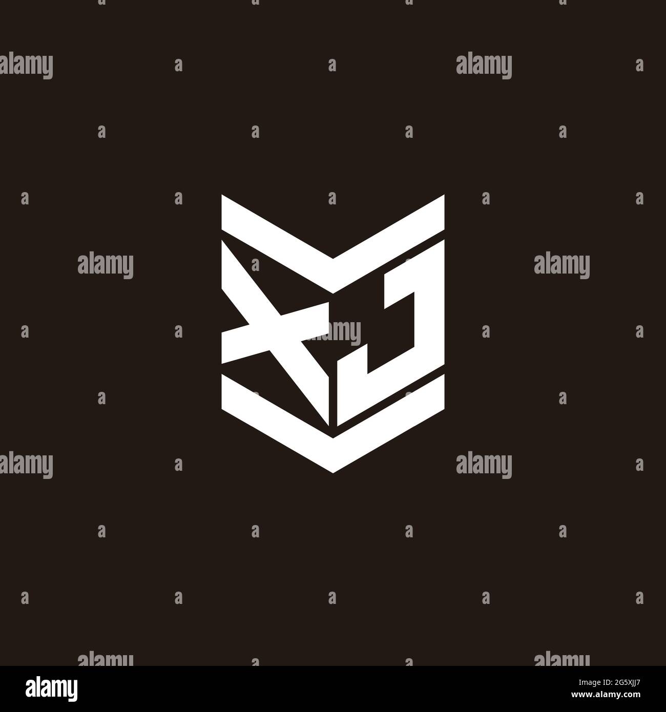 Logo Alphabet Monogramm mit Emblem Stil isoliert auf schwarzem Hintergrund Stock Vektor