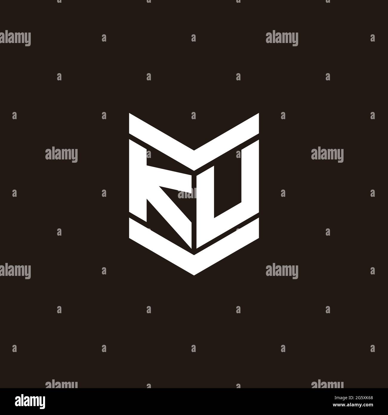 Logo Alphabet Monogramm mit Emblem Stil isoliert auf schwarzem Hintergrund Stock Vektor