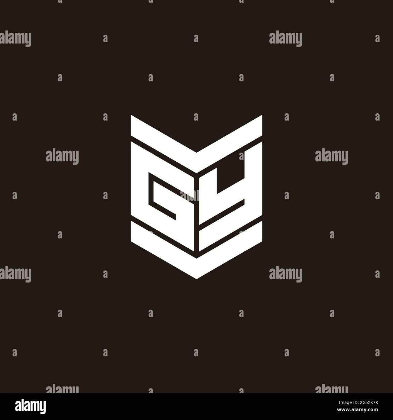 Logo Alphabet Monogramm mit Emblem Stil isoliert auf schwarzem Hintergrund Stock Vektor