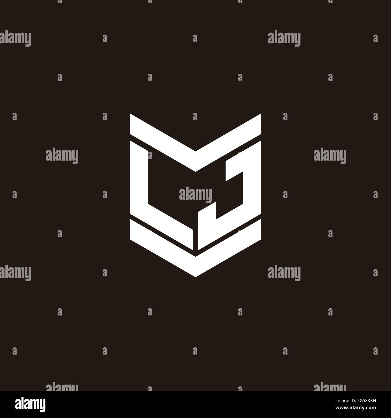 Logo Alphabet Monogramm mit Emblem Stil isoliert auf schwarzem Hintergrund Stock Vektor