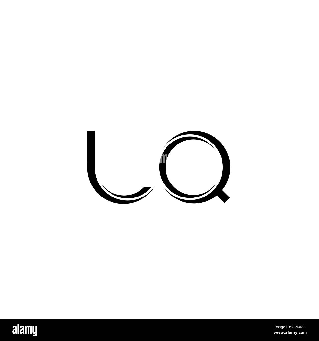 LQ-Logo-Monogramm mit abgerundeter moderner Design-Vorlage auf weißem Hintergrund isoliert Stock Vektor