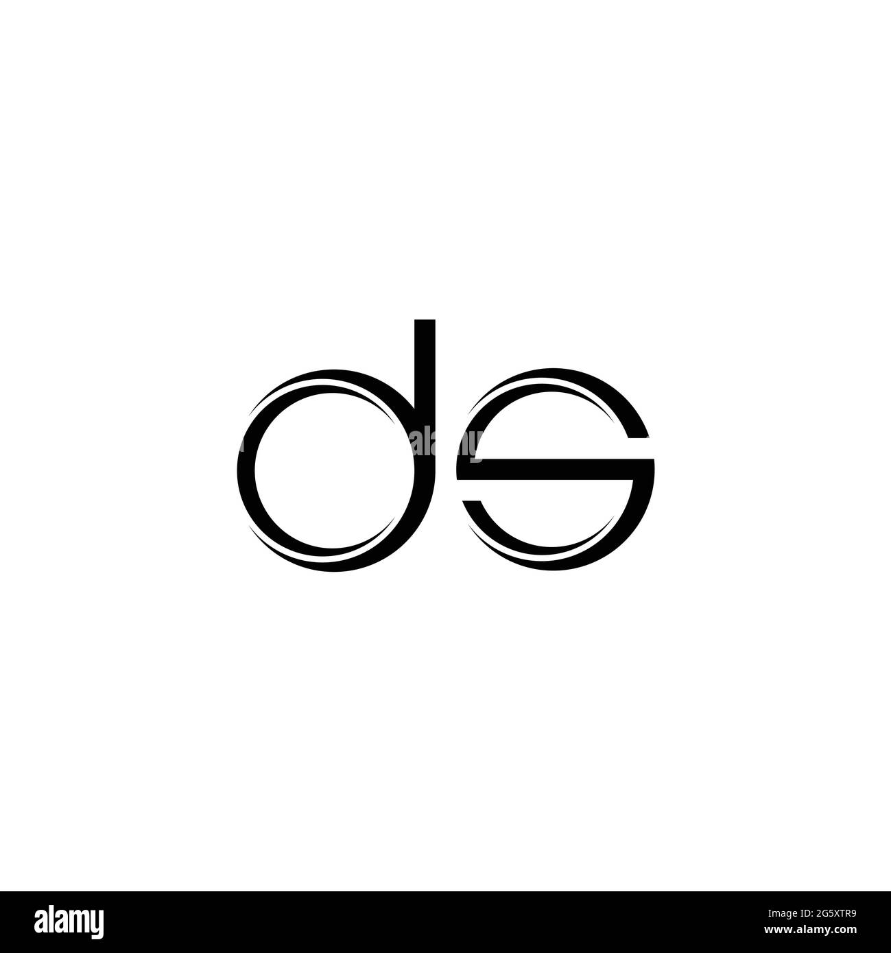 DS-Logo-Monogramm mit abgerundeter moderner Design-Vorlage auf weißem Hintergrund isoliert Stock Vektor