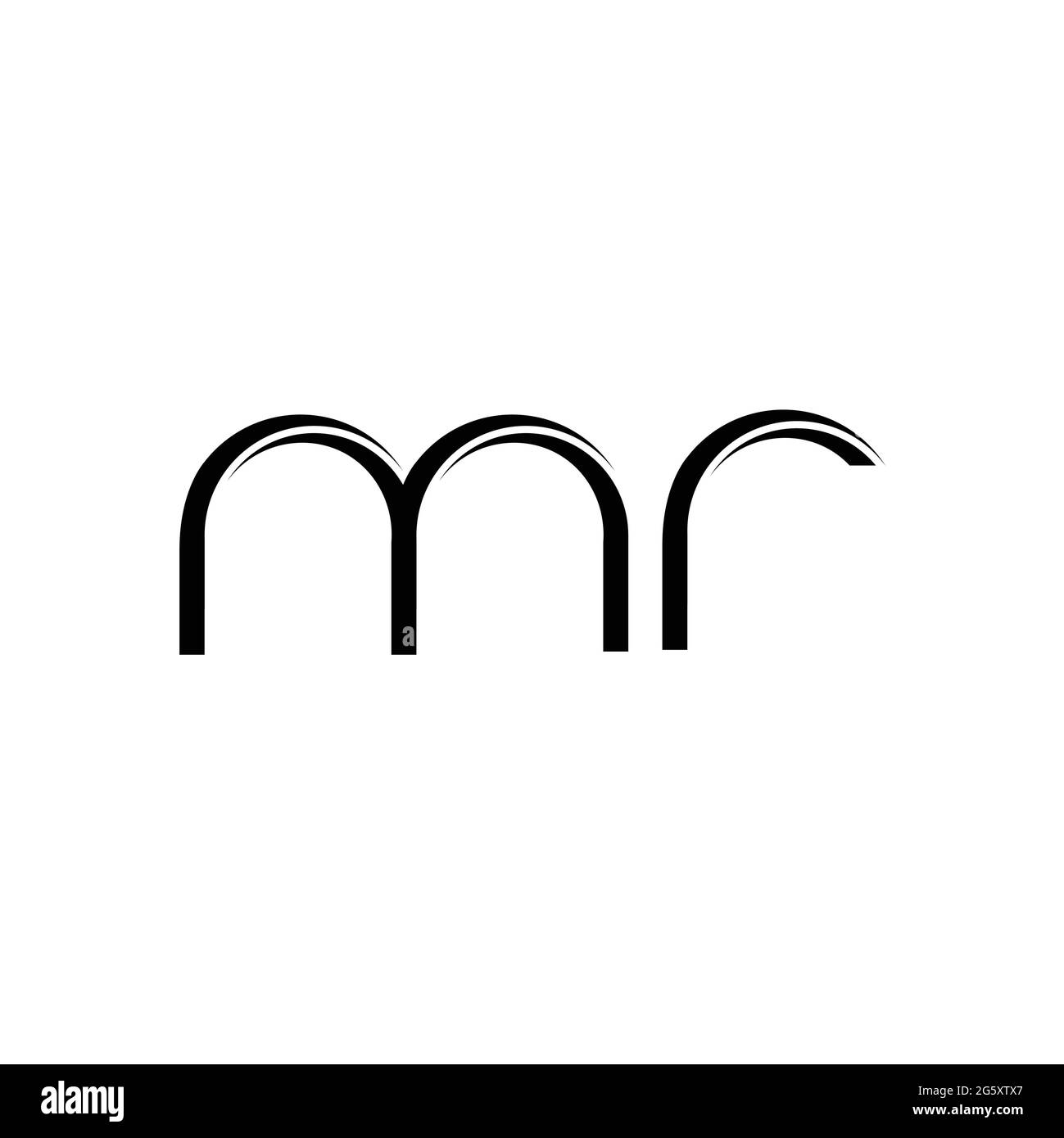 MR-Logo-Monogramm mit abgerundeter moderner Designvorlage auf weißem Hintergrund Stock Vektor