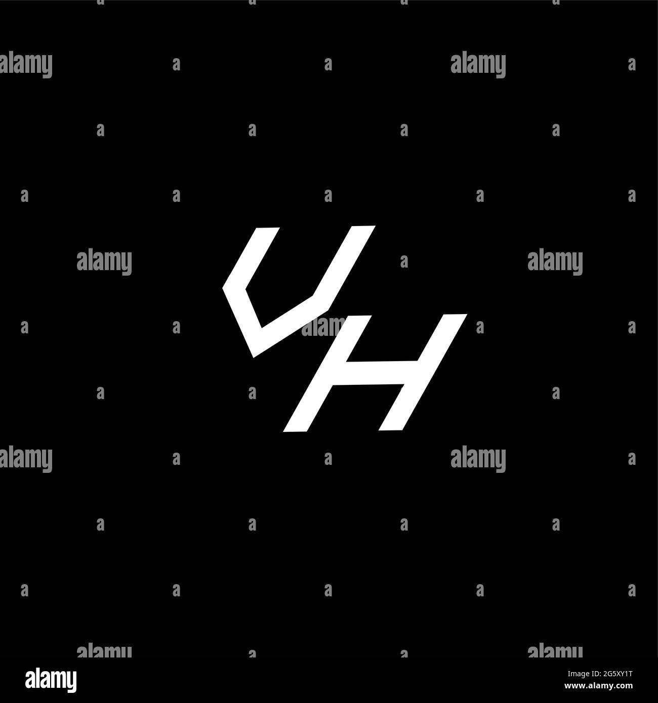 VH-Logo-Monogramm mit bis zu Down-Stil moderne Design-Vorlage isoliert auf schwarzem Hintergrund Stock Vektor