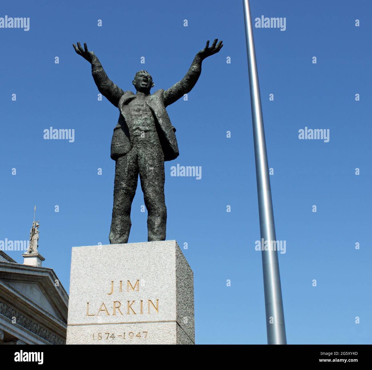 Eine Skulptur des berühmten Labour-Führers in der O'Connell Street, Dublin, Irland Stockfoto