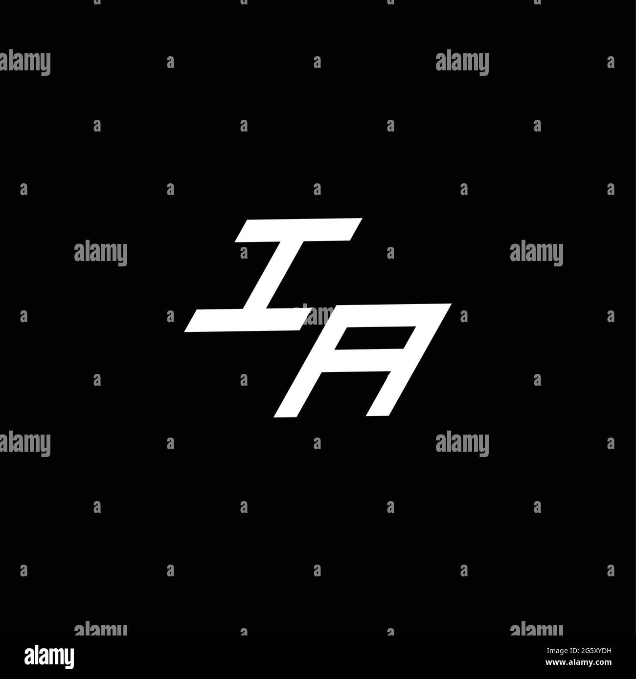 IA-Logo-Monogramm mit bis zu Down-Stil moderne Design-Vorlage isoliert auf schwarzem Hintergrund Stock Vektor