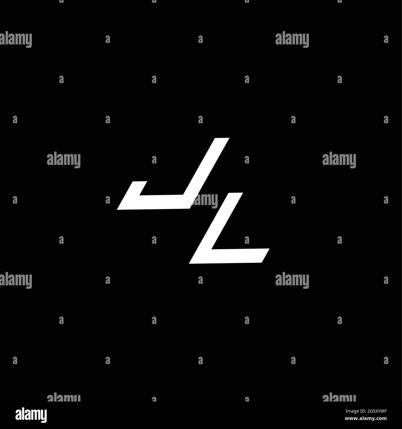 JL-Logo-Monogramm mit bis zu Down-Stil moderne Design-Vorlage isoliert auf schwarzem Hintergrund Stock Vektor