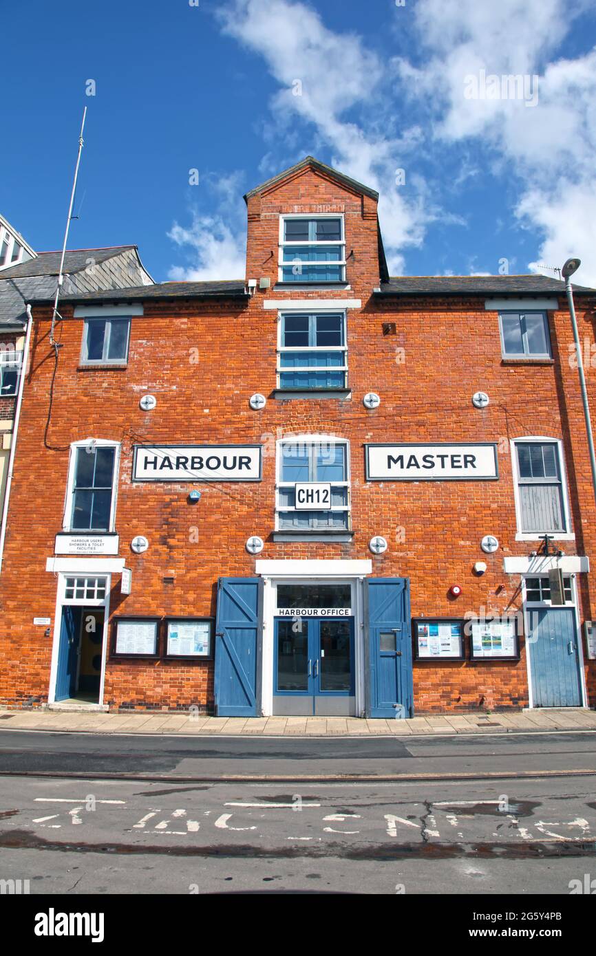 Hafenmeisterbüro in der Weymouth Altstadt in Dorset, England. Stockfoto