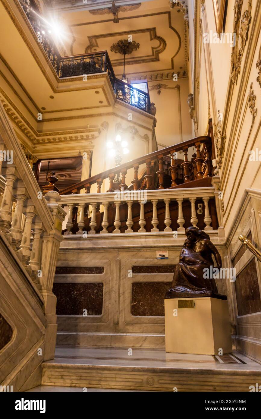 MONTEVIDEO, URUGUAY - 19. FEB 2015: Innenraum des Palacio Heber in Montevideo, Uruguay Stockfoto