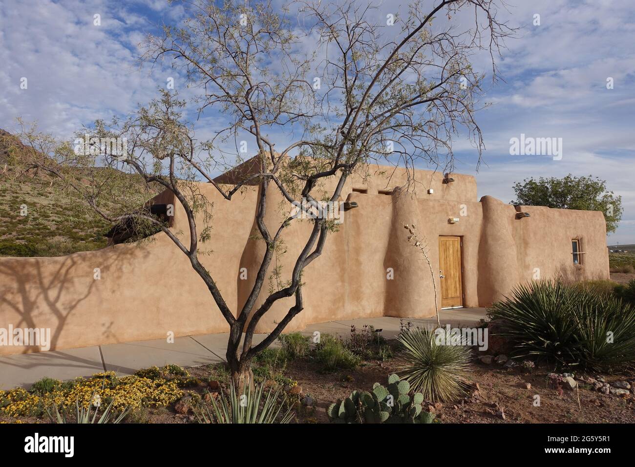 Architektur im Pueblo-Stil in New Mexico Stockfoto
