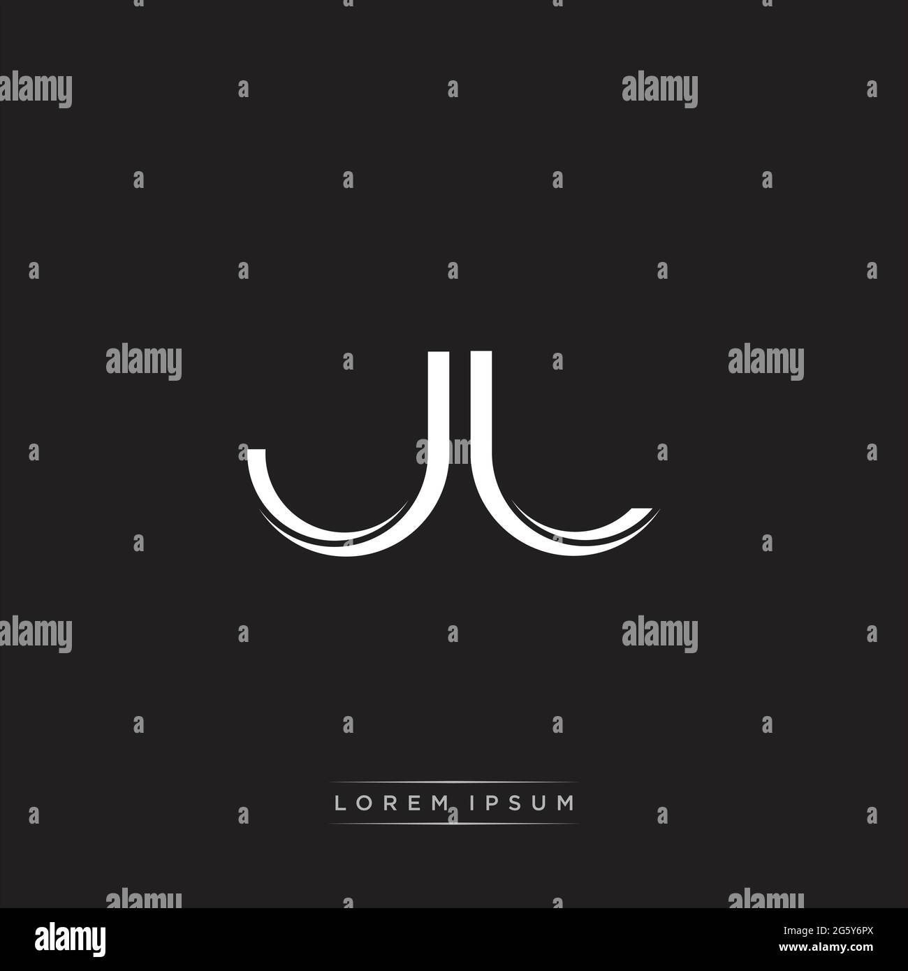 Anfangsbuchstabe Split Kleinbuchstaben Logo Moderne Monogramm-Vorlage isoliert auf Schwarz-Weiß-Farben mit Vektor 10 Stock Vektor