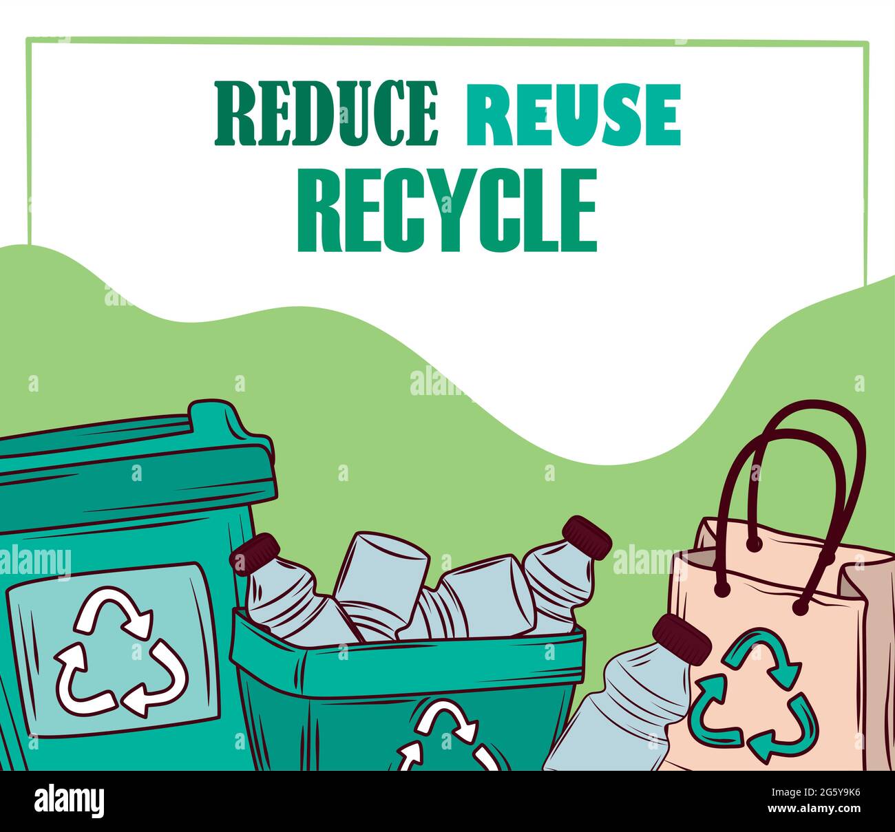 Weniger Wiederverwendung Recycling-Flyer Stock Vektor