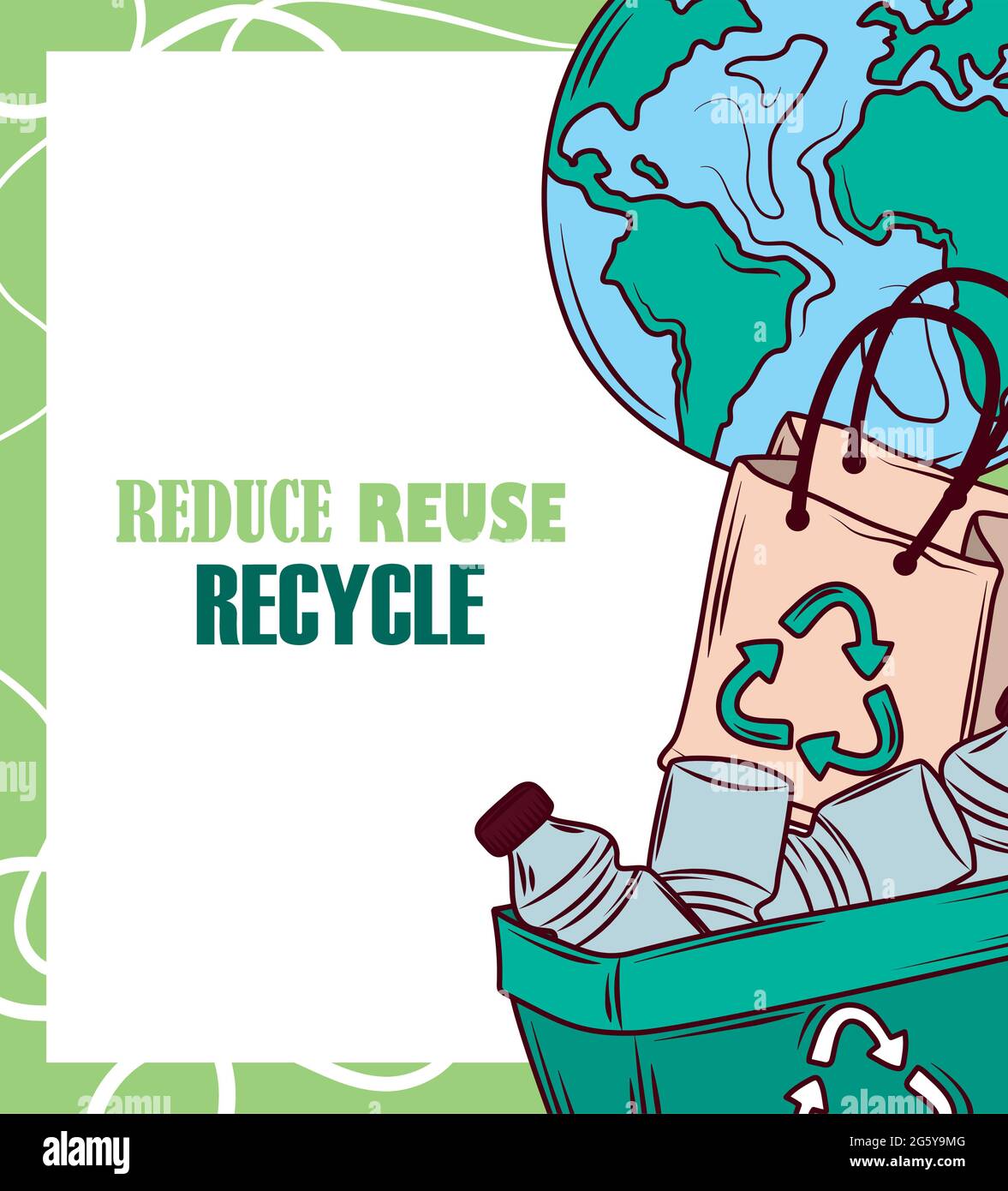 Weniger Wiederverwendung Recycling Stock Vektor