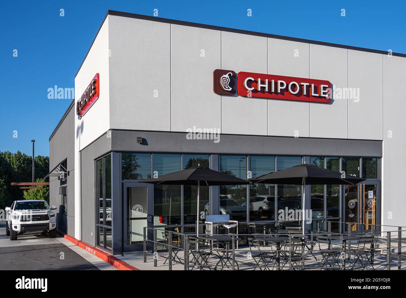 Neuer Chipotle Mexican Grill mit Drive-Thru in Loganville, Georgia. (USA) Stockfoto