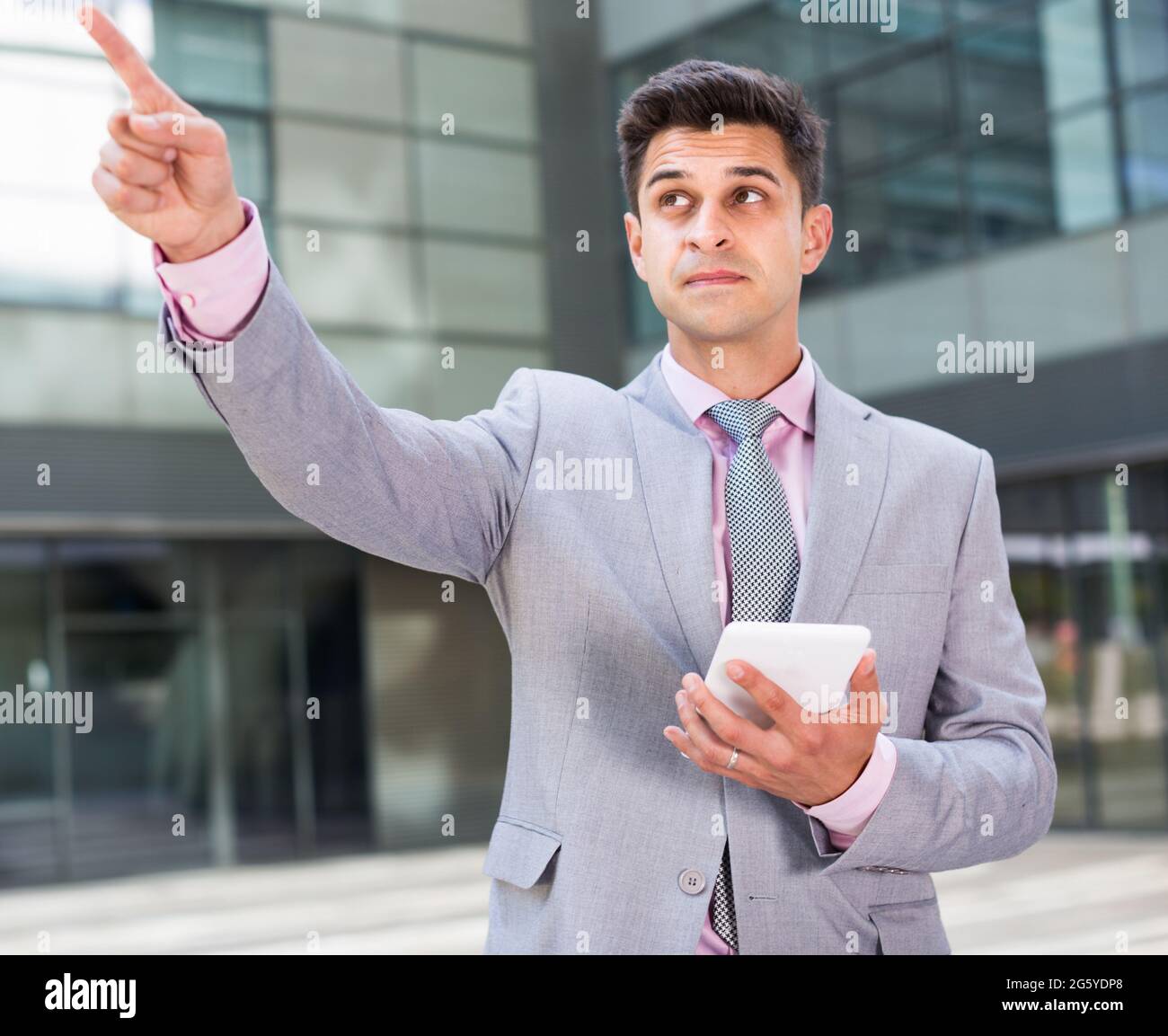 Manager gibt Anweisungen Stockfoto