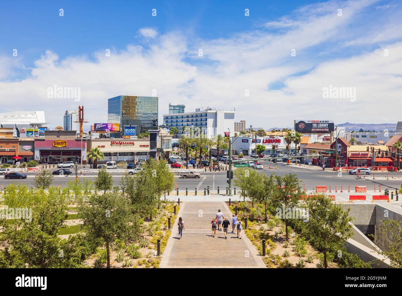 Las Vegas, 28. JUN 2021 - Sonniger Blick auf das Stadtbild des Strip Stockfoto
