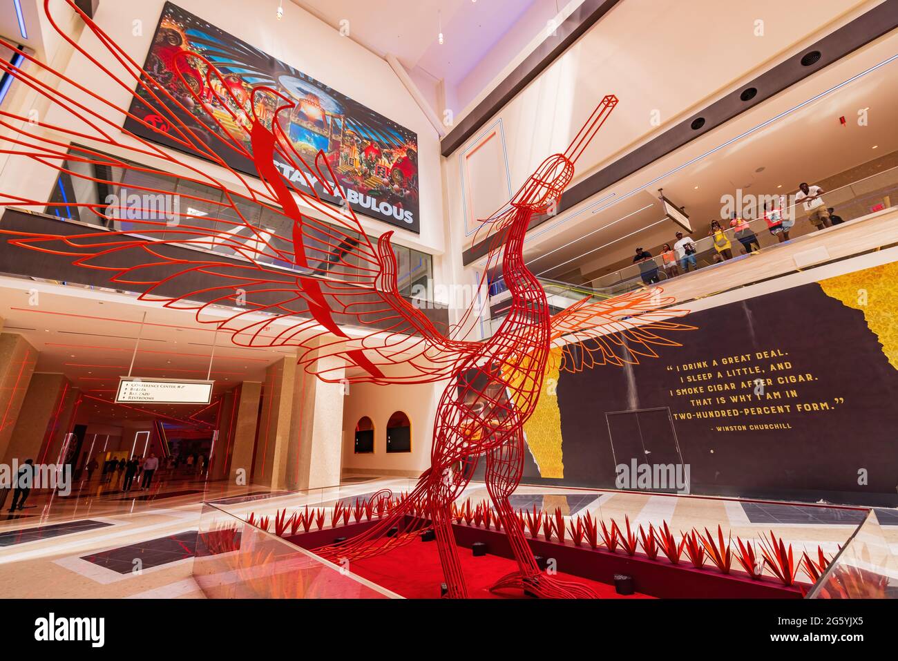 Las Vegas, 28. JUN 2021 - Innenansicht des Resorts World Casinos Stockfoto