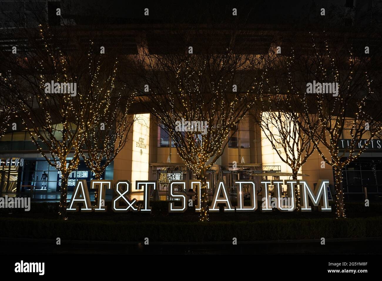 Eine allgemeine Ansicht des AT&T Stadium, Freitag, 1. Januar 2021, in Arlington, Tex. Das Stadion ist die Heimat der Dallas Cowboys. Stockfoto