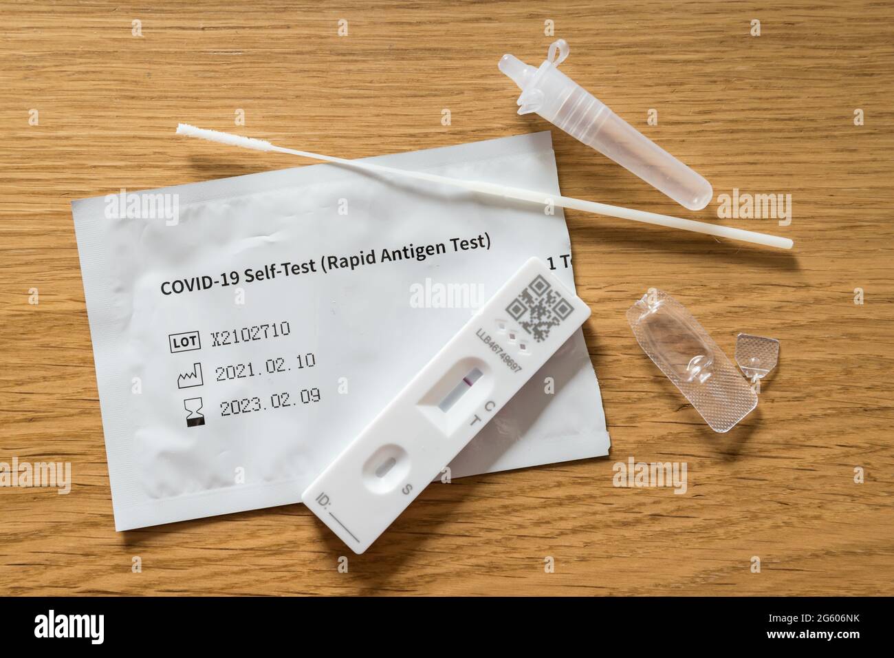 Test der lateralen Durchflussvorrichtung (LFD) abgeschlossen Stockfoto