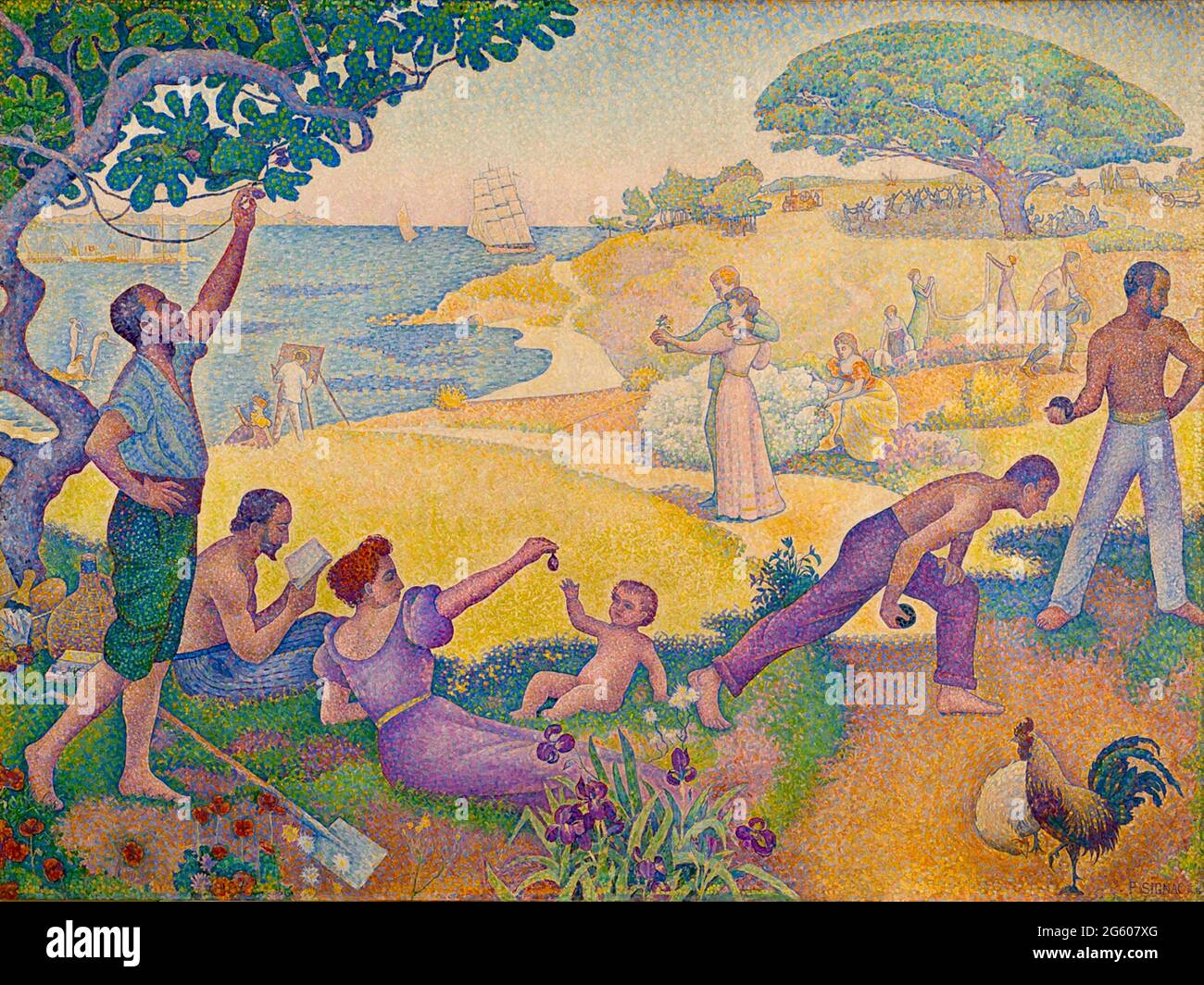 Paul Signac Kunstwerk mit dem Titel in the Age of Harmony - das goldene Zeitalter ist nicht in der Vergangenheit, es ist in der Zukunft - Au temps d'Harmonie - 1893 - 1895. Stockfoto