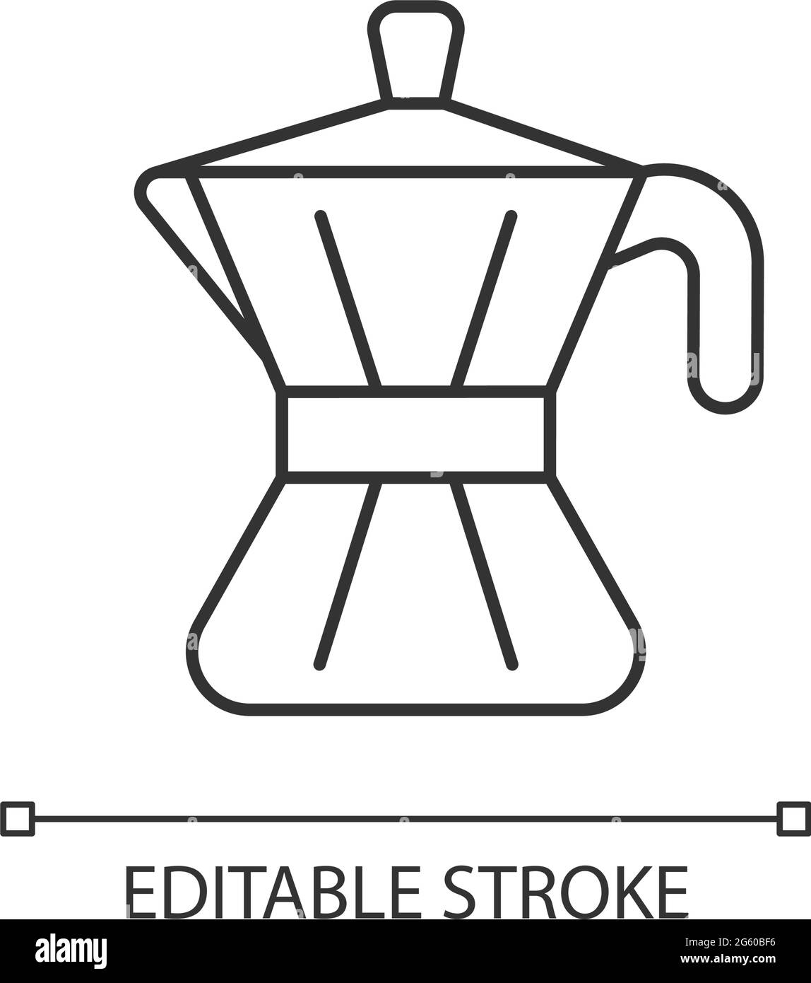 Lineares Symbol für Moka-Topf Stock Vektor Lineares Symbol für Moka-Topf Stock Vektor