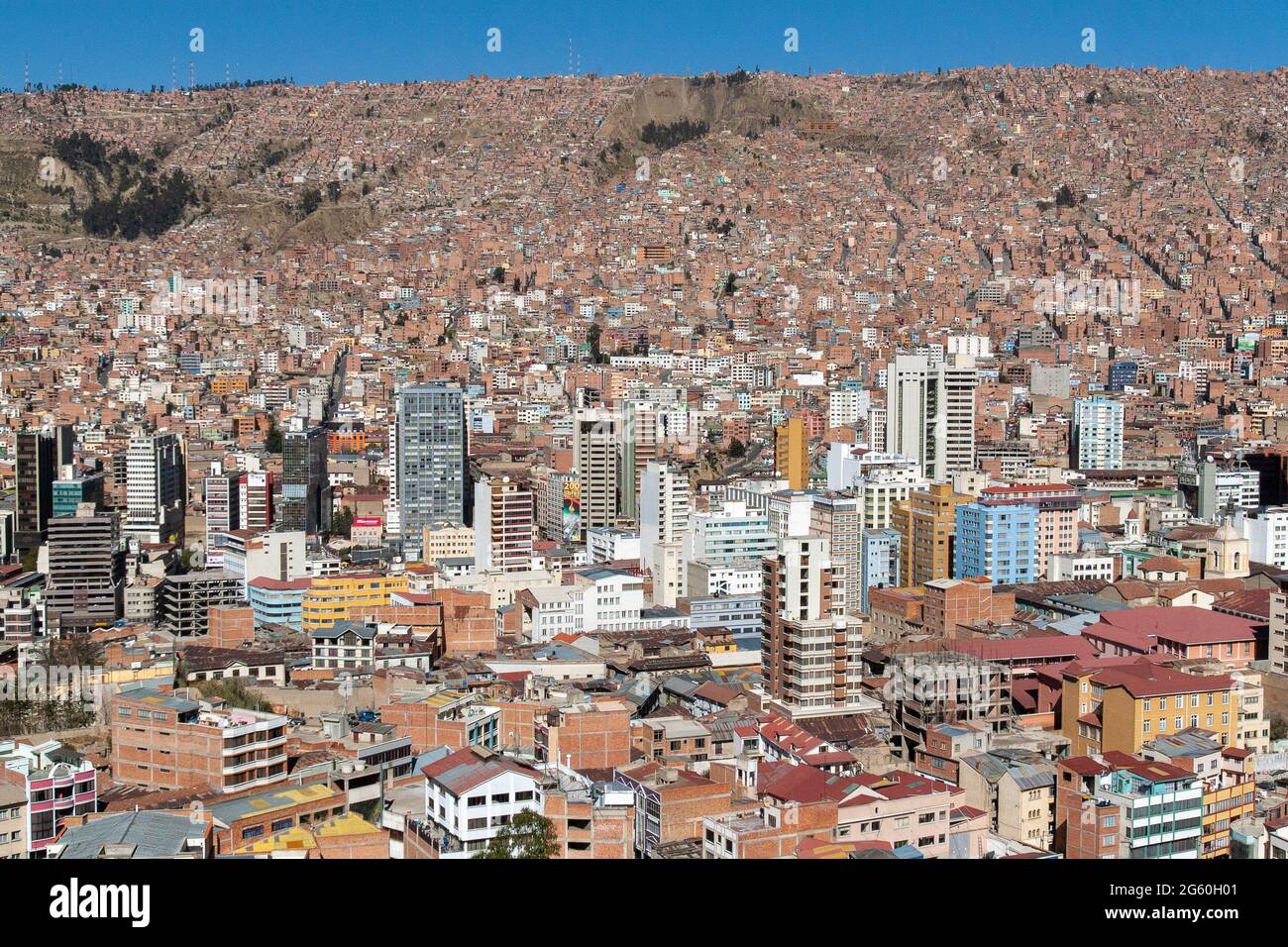 La Paz Bolivien august 2009 Panoramablick Stockfoto