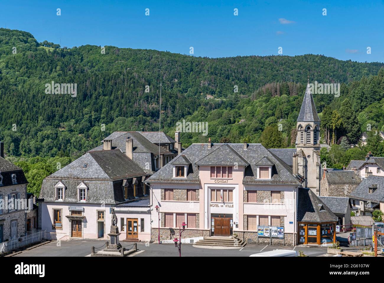 Frankreich, Kanton, Condat en Feniers, regionaler Naturpark Vulkane der Auvergne (Parc naturel régional des Volcans d'Auvergne), Cezallier Stockfoto