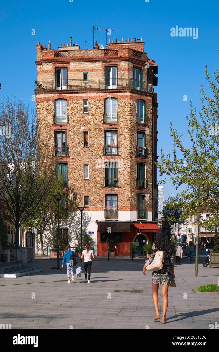 Frankreich, Hauts de seine, Suresnes, Gebäude 2 rue Honoré d'Estienne d'Orves Stockfoto