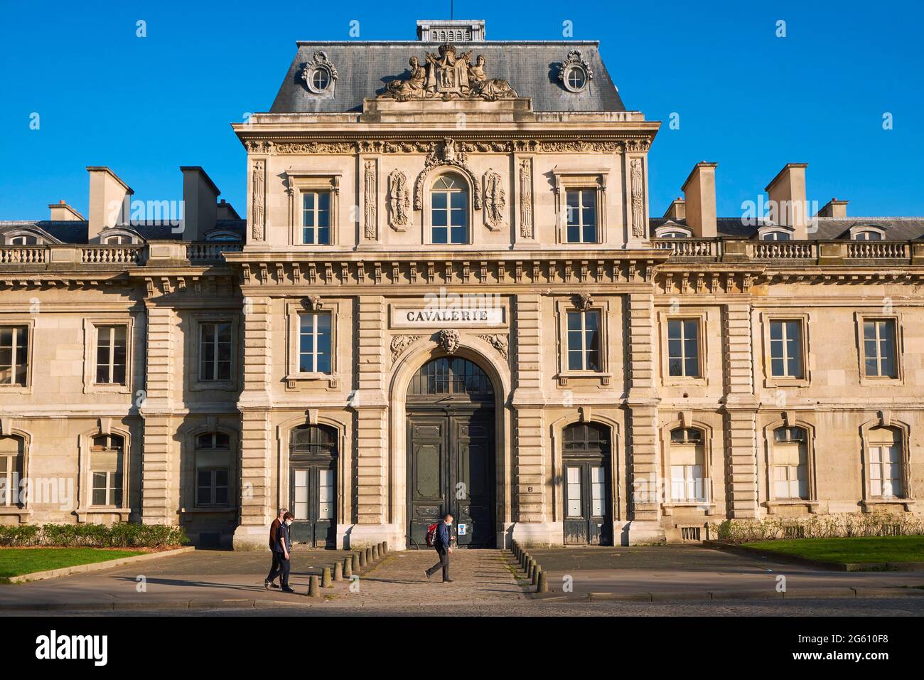 Frankreich, Paris (75), Zone classée Patrimoine Mondial de l'UNESCO, École Militaire, le Pavillon de Cavalerie/Frankreich, Paris, von der UNESCO zum Weltkulturerbe ernanntes Gebiet, Militärschule, Kavalleriepavillon Stockfoto