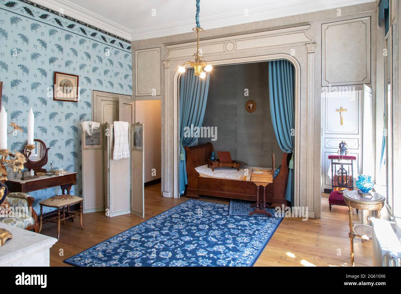 Frankreich, Nord, Lille, Geburtsort von Charles de Gaulle, in ein Museum umgewandelt und in der Altstadt von Lille, Großmutters Zimmer, untergebracht Stockfoto