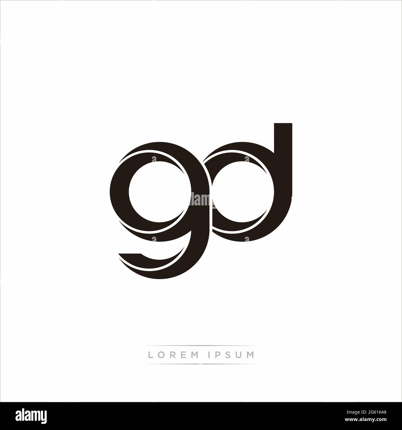 Anfangsbuchstabe Split Kleinbuchstaben Modern Monogram linked Outline abgerundetes Logo isoliert auf weißem Hintergrund Stock Vektor