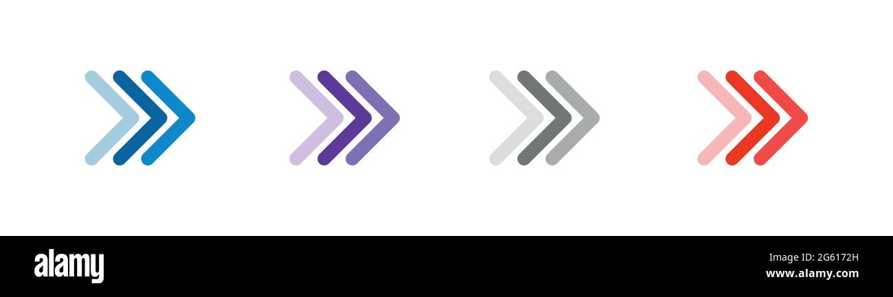 Pfeilsammlung. Moderne grafische Richtungszeichen Computer Bildschirm Kurven Pfeile Stock Vektor