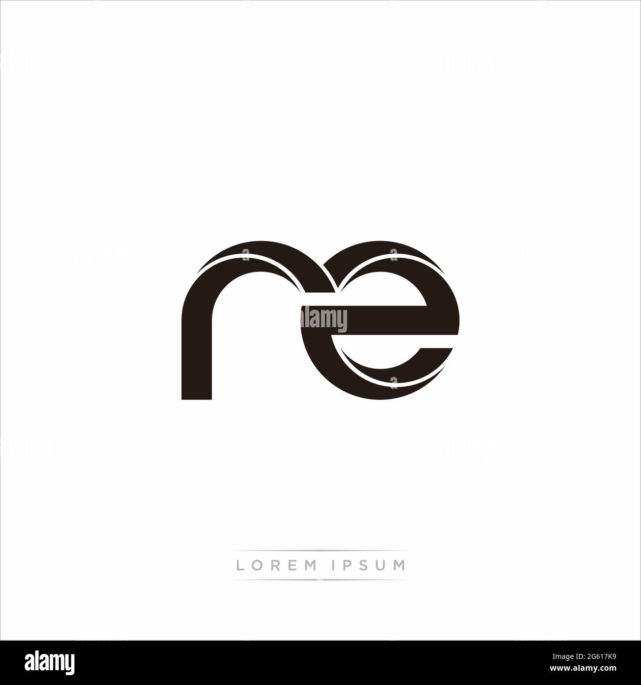 Anfangsbuchstabe Split Kleinbuchstaben Modern Monogram linked Outline abgerundetes Logo isoliert auf weißem Hintergrund Stock Vektor