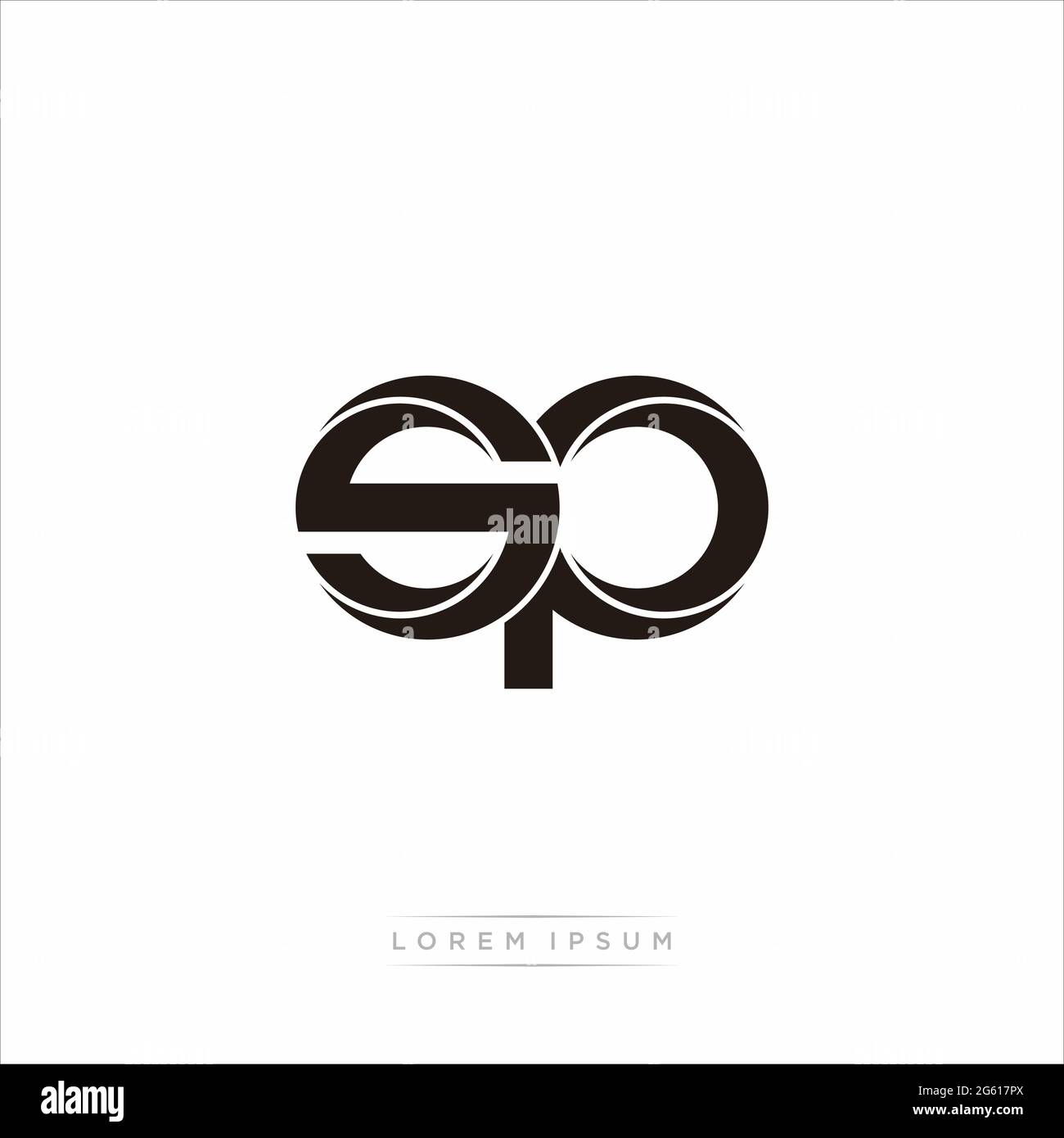 Anfangsbuchstabe Split Kleinbuchstaben Modern Monogram linked Outline abgerundetes Logo isoliert auf weißem Hintergrund Stock Vektor