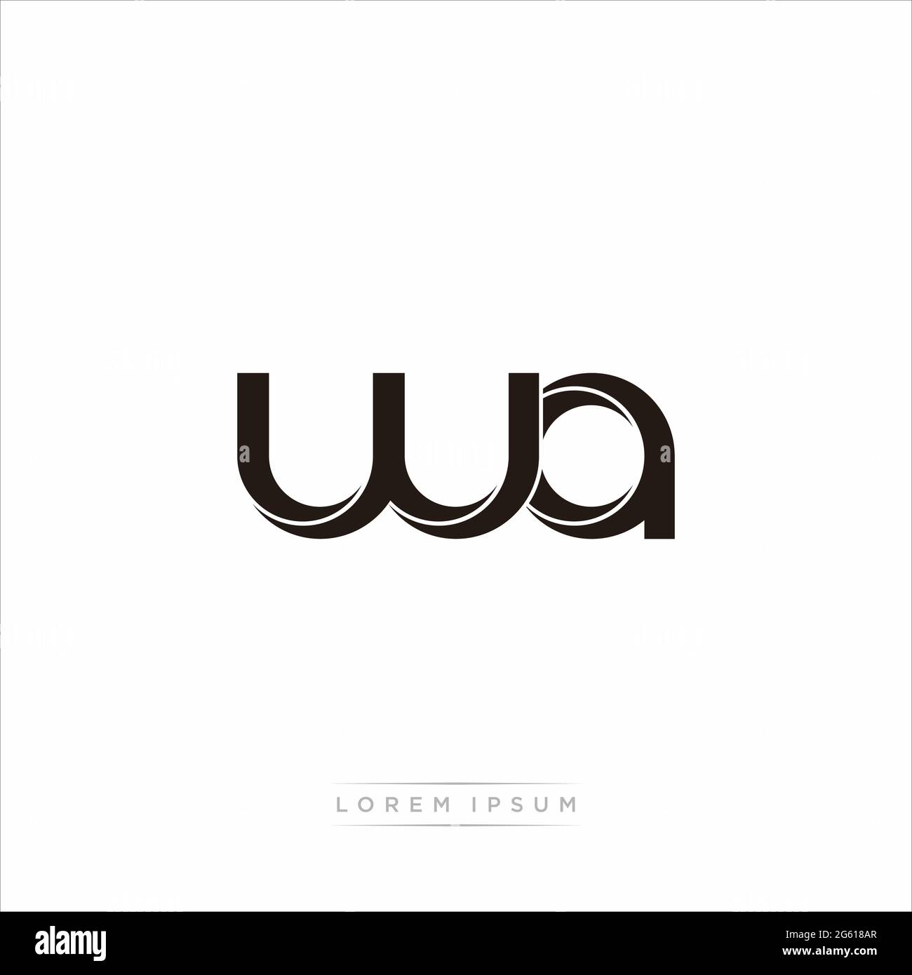 Anfangsbuchstabe Split Kleinbuchstaben Modern Monogram linked Outline abgerundetes Logo isoliert auf weißem Hintergrund Stock Vektor