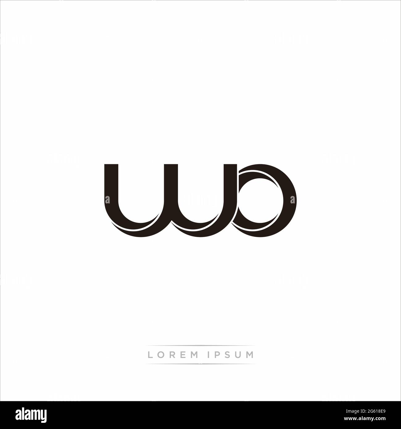 Anfangsbuchstabe Split Kleinbuchstaben Modern Monogram linked Outline abgerundetes Logo isoliert auf weißem Hintergrund Stock Vektor