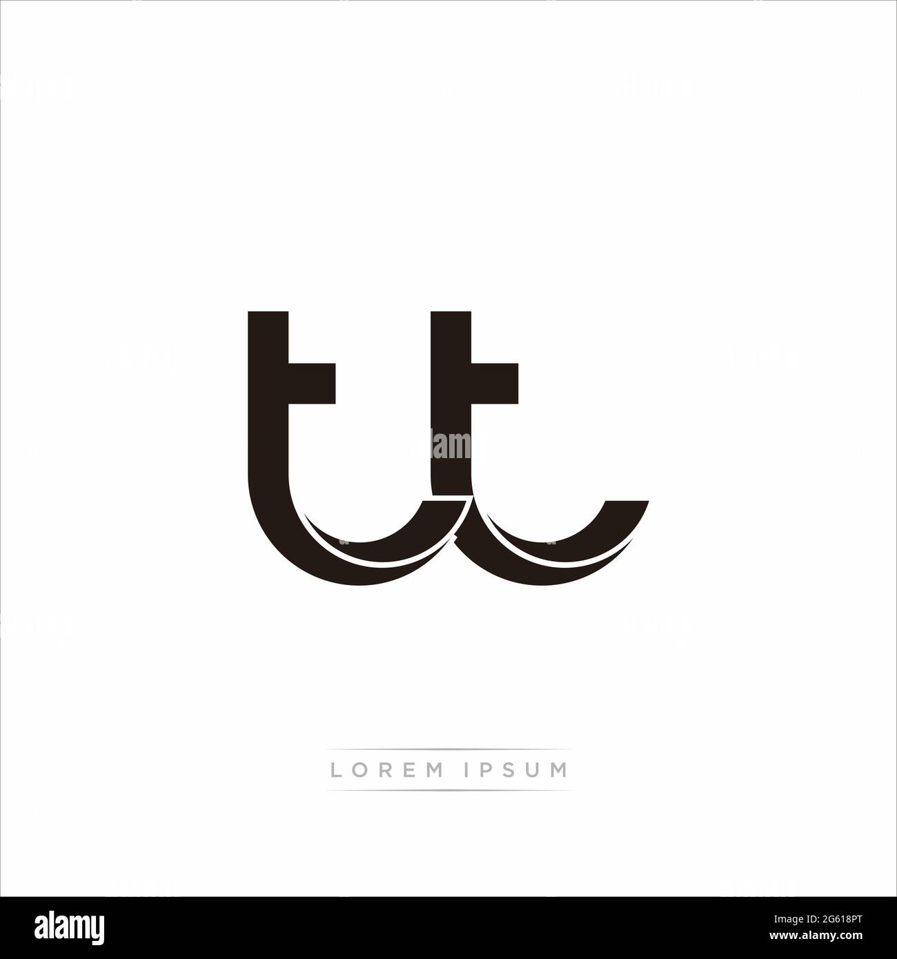 Anfangsbuchstabe Split Kleinbuchstaben Modern Monogram linked Outline abgerundetes Logo isoliert auf weißem Hintergrund Stock Vektor