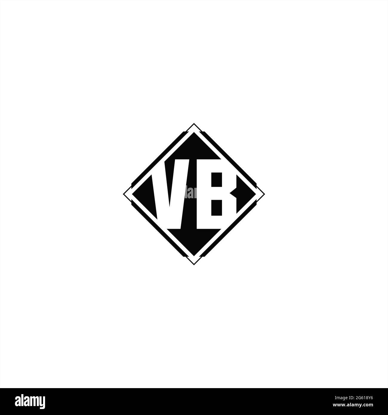 Monogram-Logo-Design mit quadratischer Rautenform isoliert auf schwarzem Hintergrund und weißem Hintergrund Stock Vektor