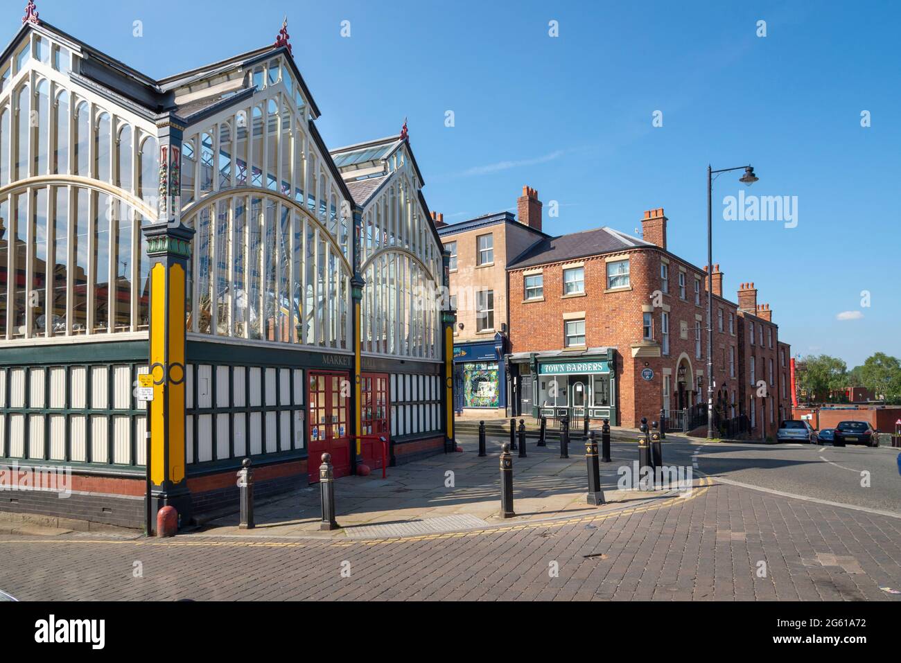 Alte viktorianische Markthalle in Stockport, Greater Manchester, England. Stockfoto