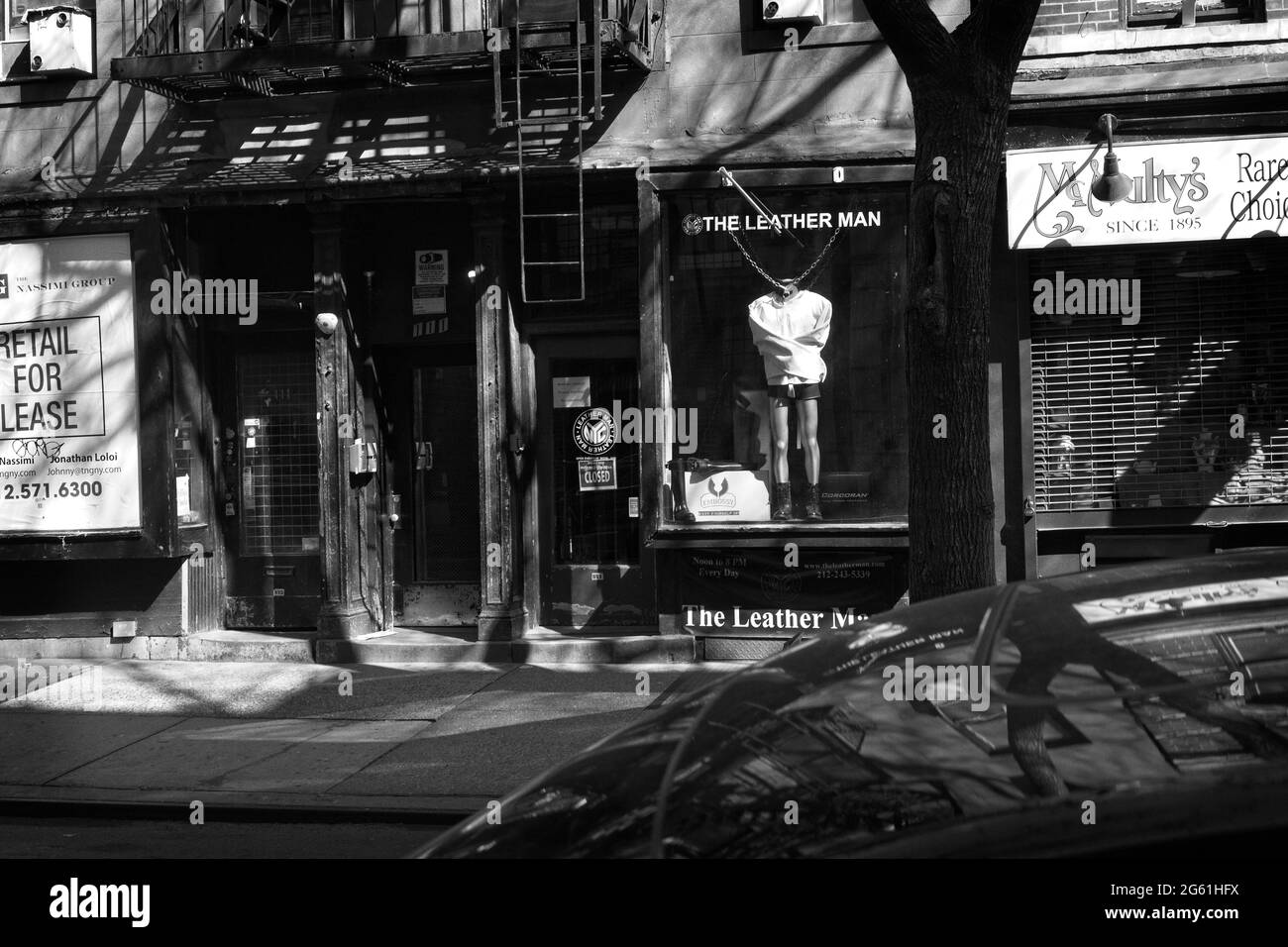 New York, NY, USA - 1. Juli 2021: Die Vorderseite des Leather man Stores in der Christopher Street in Greenwich Village Stockfoto